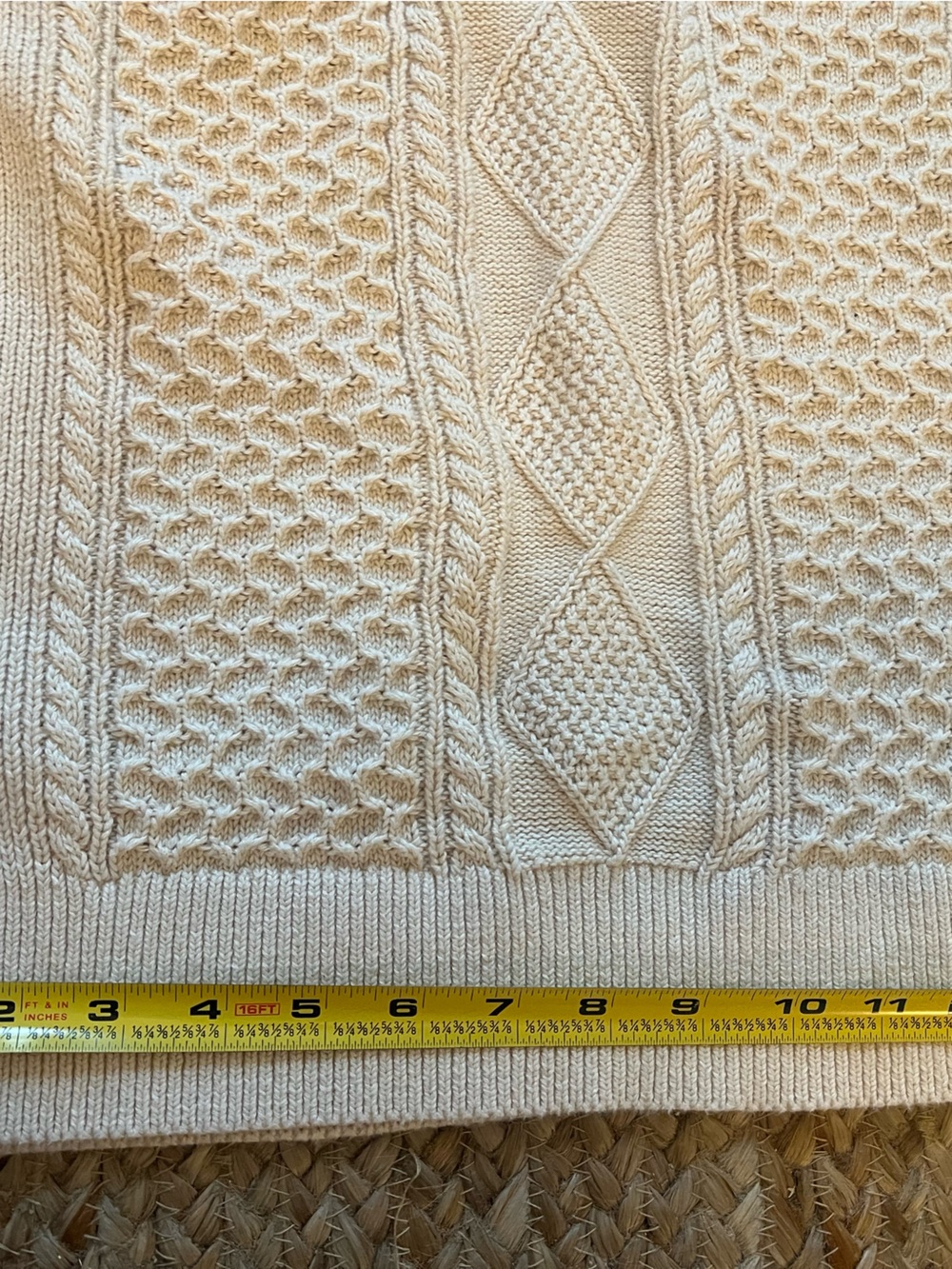 Sleeveless Cable Knit Turtleneck Sweater Vest - Cream nautical anchor - Picture 2 of 7